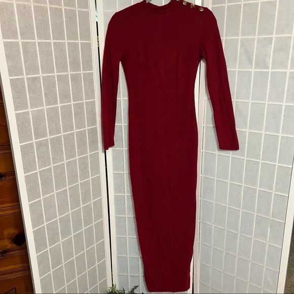 Fashion Nova | Dresses | Long Fitted Burgundy Sweater Dress | Poshmark